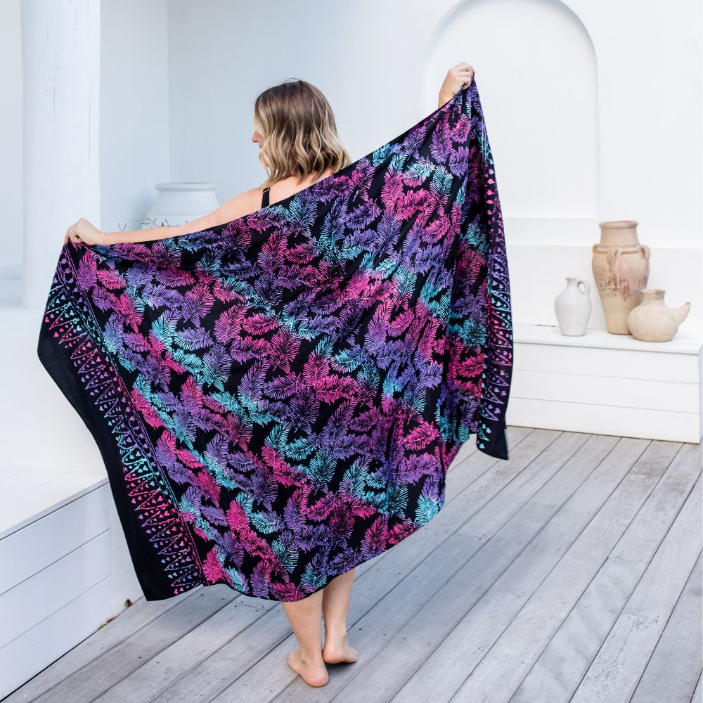 extra-large-sarong-black-leaf-print-design