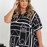 blouse-top-black-white-print-plus-size