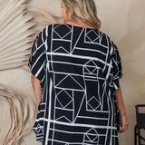 casual-summer-kaftan-top-black-white-resort-wear