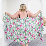    extra-large-sarong-Hawaiian-pink-floral-green-white