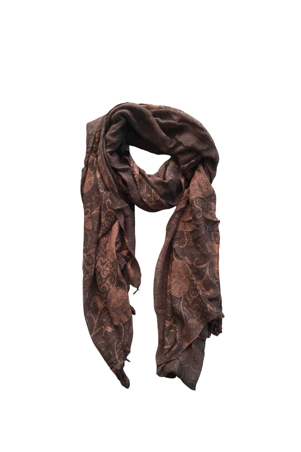 khaki-scarf-floral-leaf-print-design