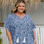 ladies-kaftan-top-blue-white-print-design