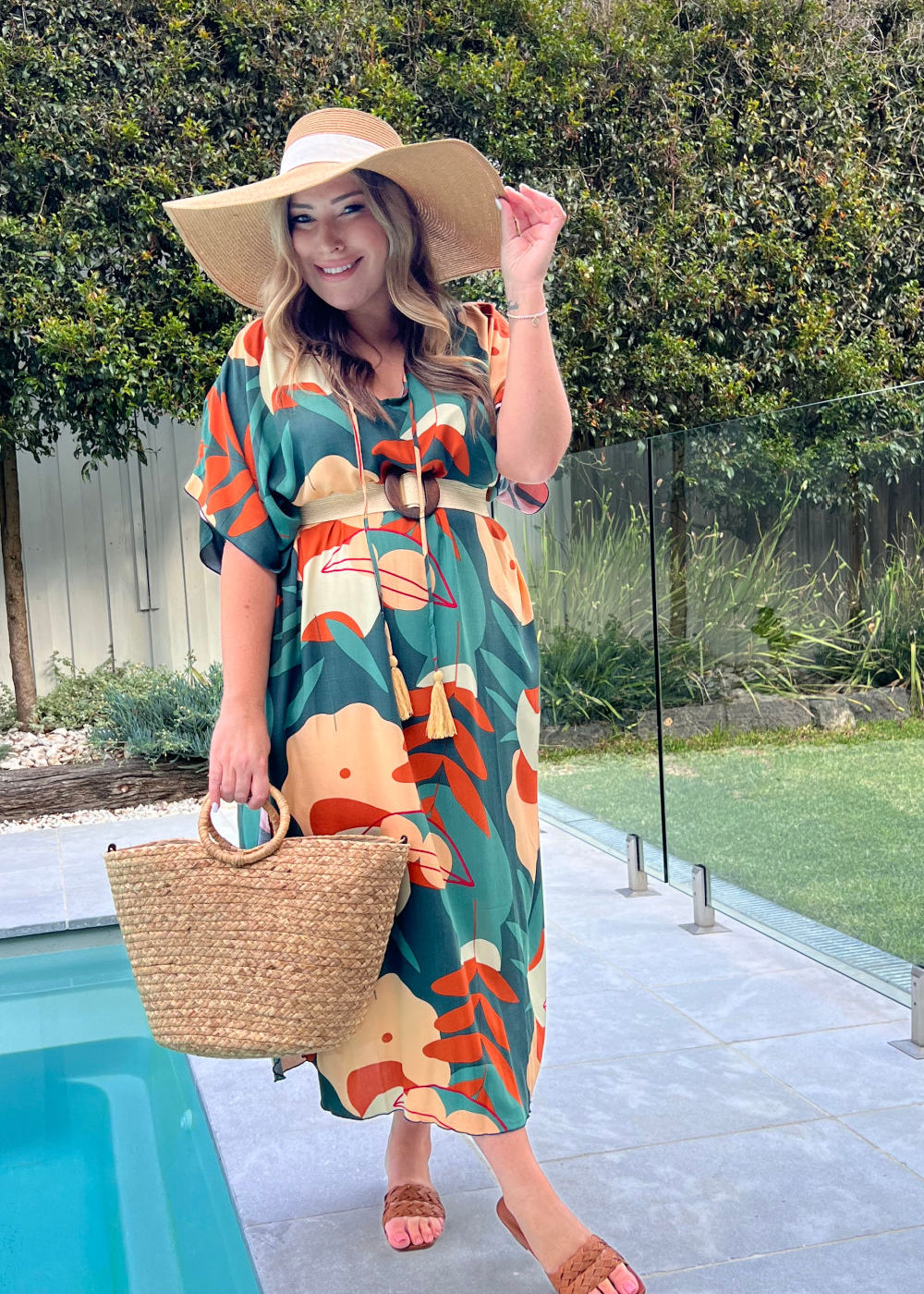     ladies-long-kaftan-dress-plus-size-earth-tone-floral