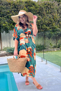     ladies-long-kaftan-dress-plus-size-earth-tone-floral