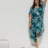 Long Kaftan Dress - Mineral Leaf