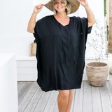 ladies-short-kaftan-dress-black