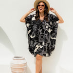 ladies-short-kaftan-summer-dress-black-cream-print