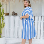    ladies-short-summer-kaftan-dress-blue-white-stripe