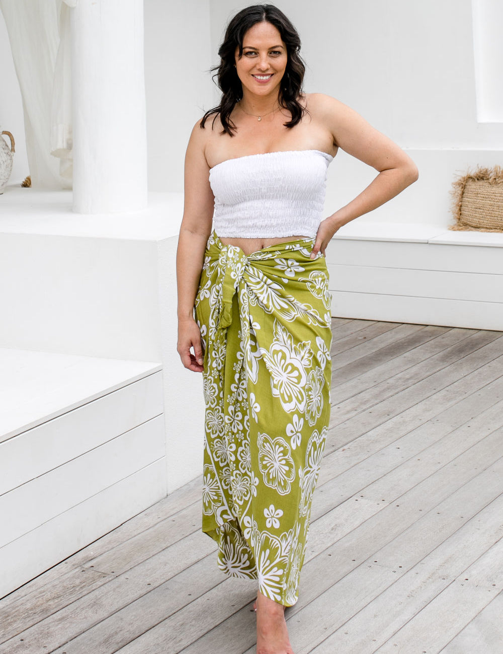 large-beach-sarong-olive-white-floral