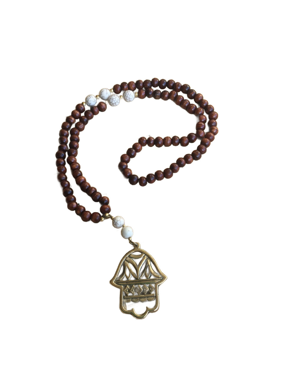 long-Necklace-pendant-Fatima-Hand-brown-beads