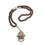 long-Necklace-pendant-Fatima-Hand-brown-beads