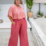 Relaxed Wide Leg Pants – Salmon