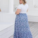 long-skirt-tiered-layer-blue-white-swirl-print