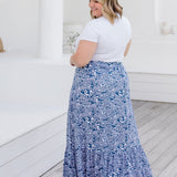 long-skirt-tiered-layer-blue-white-swirl-print