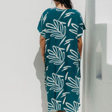 Long Kaftan Dress - Mineral Leaf