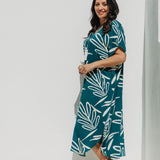 Long Kaftan Dress - Mineral Leaf