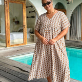 Maxi Summer Dress - Mocha Geo