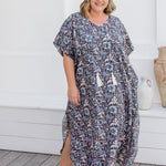 maxi-kaftan-dress-blue-latte-off-white-floral-design