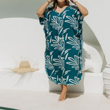 Long Kaftan Dress - Mineral Leaf