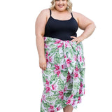 plus-size-beach-sarong-Hawaiian-pink-floral-green-white-HolleyDay-resort-wear
