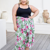     plus-size-beach-sarong-Hawaiian-pink-floral-green-white