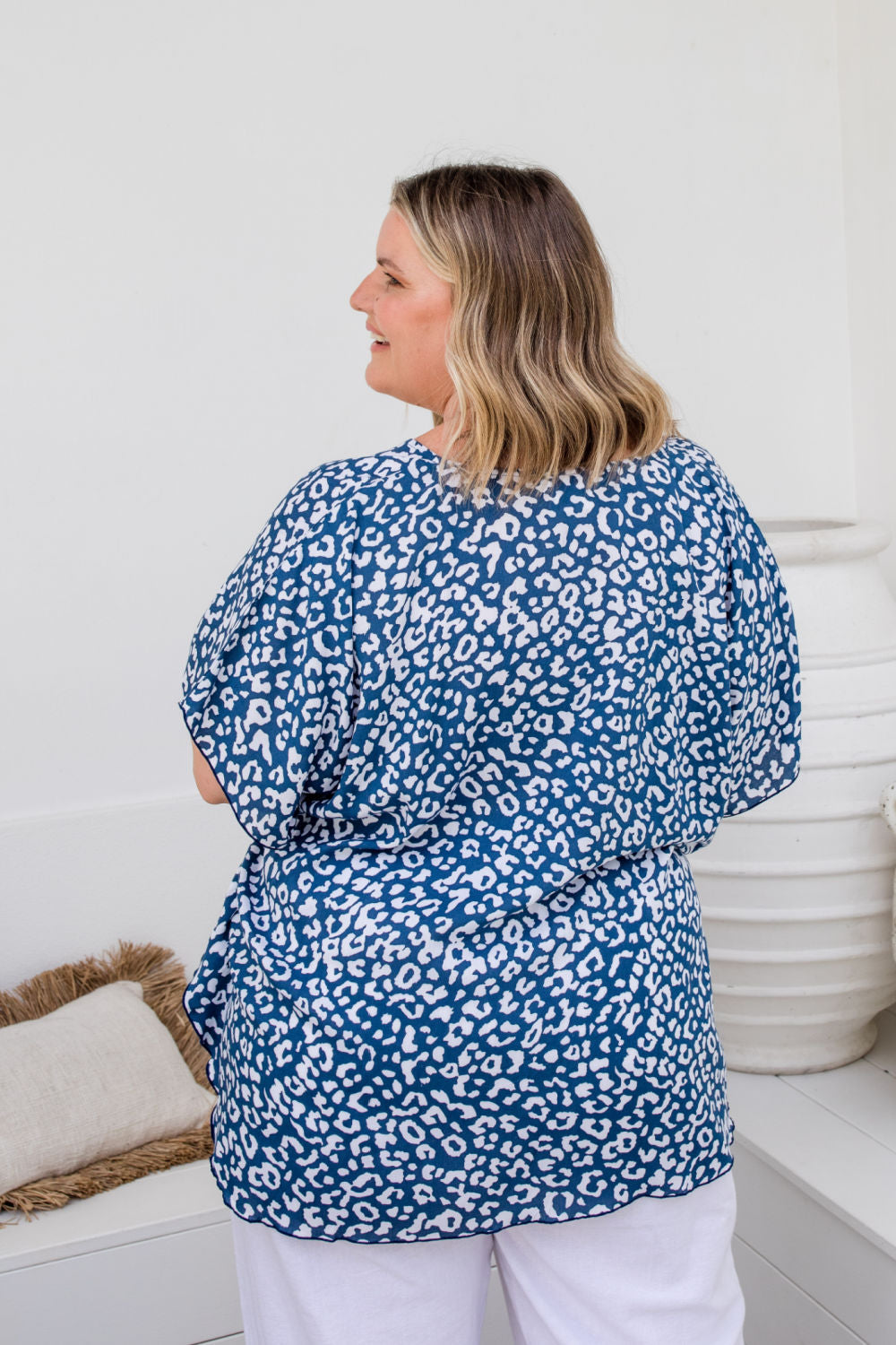 plus-size-kaftan-top-blue-white-leopard-print