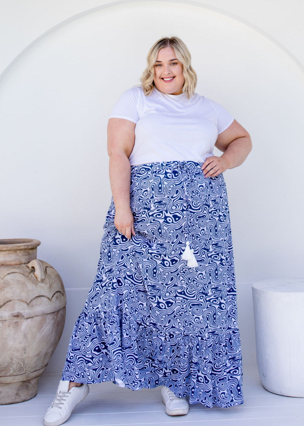 plus-size-long-skirt-summer-blue-white-swirl-print