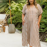 plus-size-long-summer-dress-aline-mocha-white-geometric-design