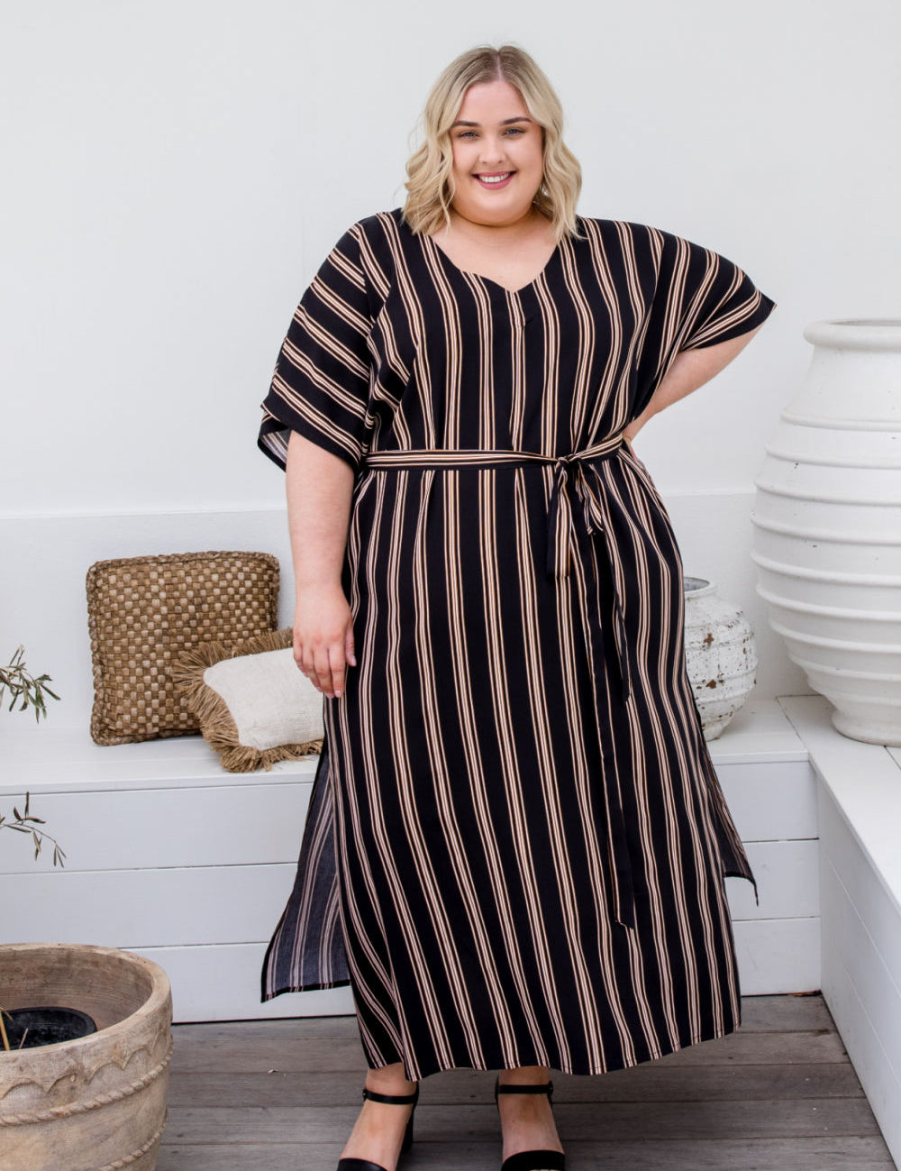 plus-size-maxi-dress-black-neutral-cream-stripe