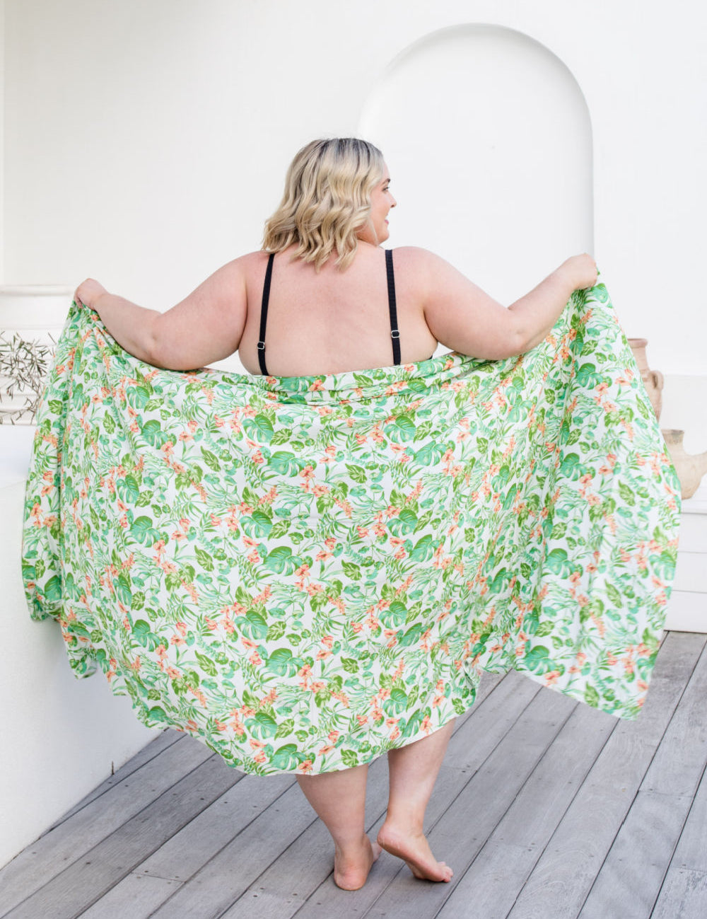    plus-size-sarong-tropical-floral-green-peach