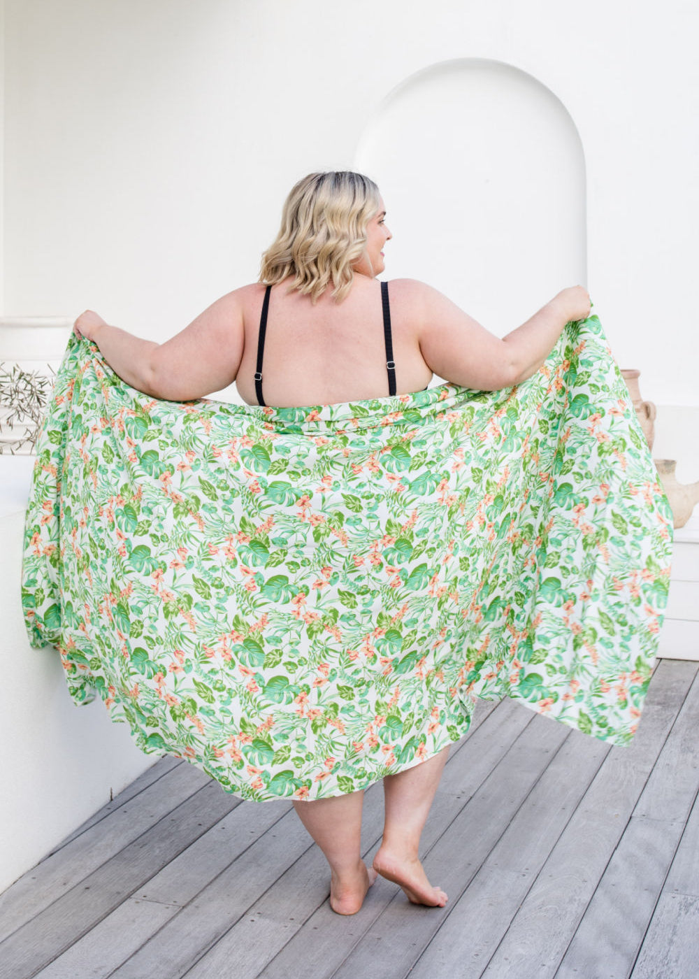    plus-size-sarong-tropical-floral-green-peach