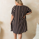 plus-size-short-summer-dress-stripe-black-cream-nutmeg-resort-style