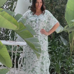 Long-kaftan-dress-green-white-tropical-flower-resort-chic