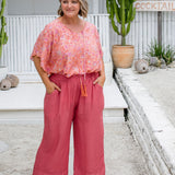 Relaxed Wide Leg Pants – Salmon