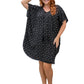 womens-short-beach-kaftan-dress-black-white-geo-print-design-resort-wear