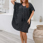 short-beach-kaftan-dress-black-white-geo-print-design
