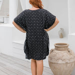 short-kaftan-dress-black-white-geo-print-design-plus-size