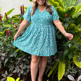 Isla Dress - Green Floral