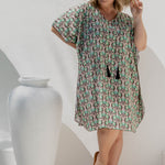 short-summer-dress-kaftan-resort-style-green-black-bone