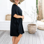 short-summer-kaftan-dress-black-resort-style