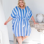     short-summer-kaftan-dress-plus-size-blue-white-stripe