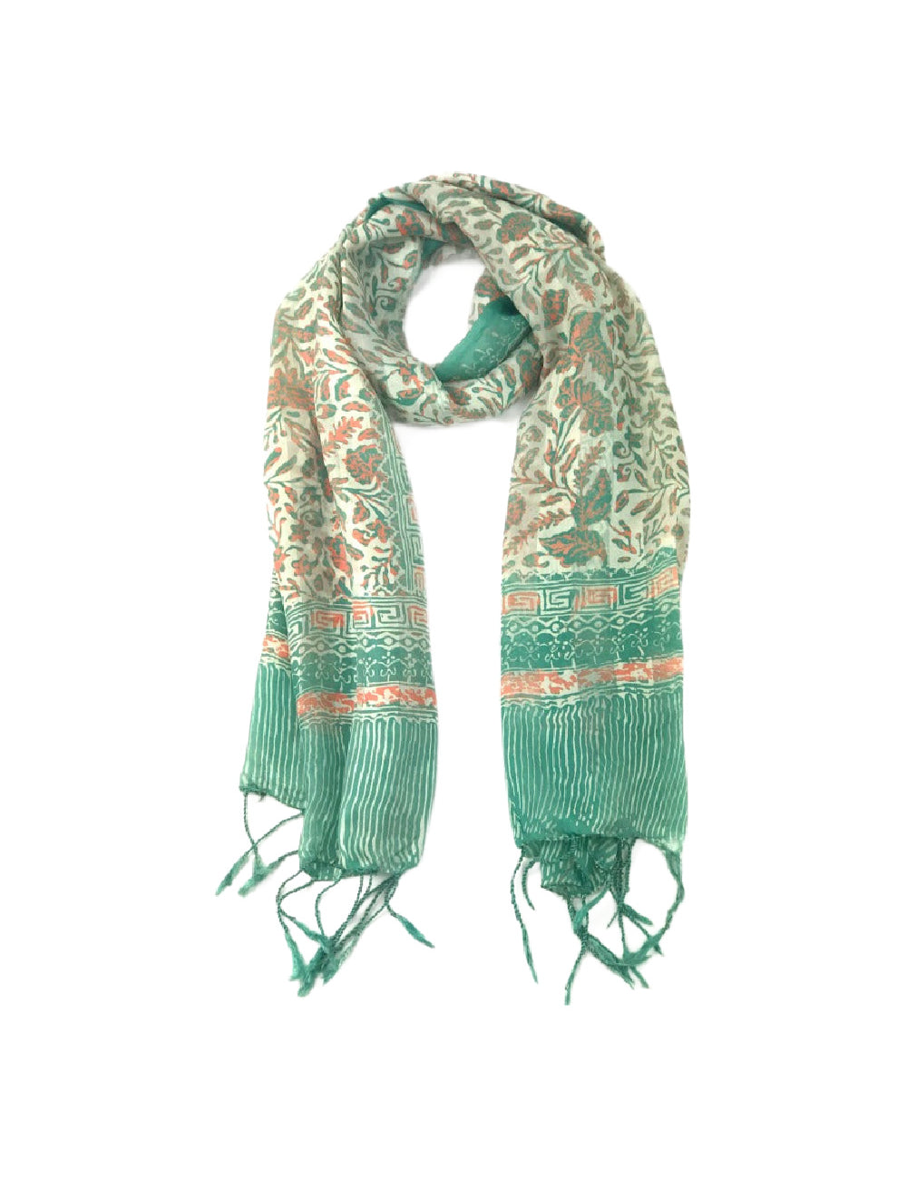 silk-scarf-floral-aztec-design-jade-green-peach