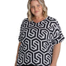 womens-summer-blouse-top-black-white-geo-print-design-tbg