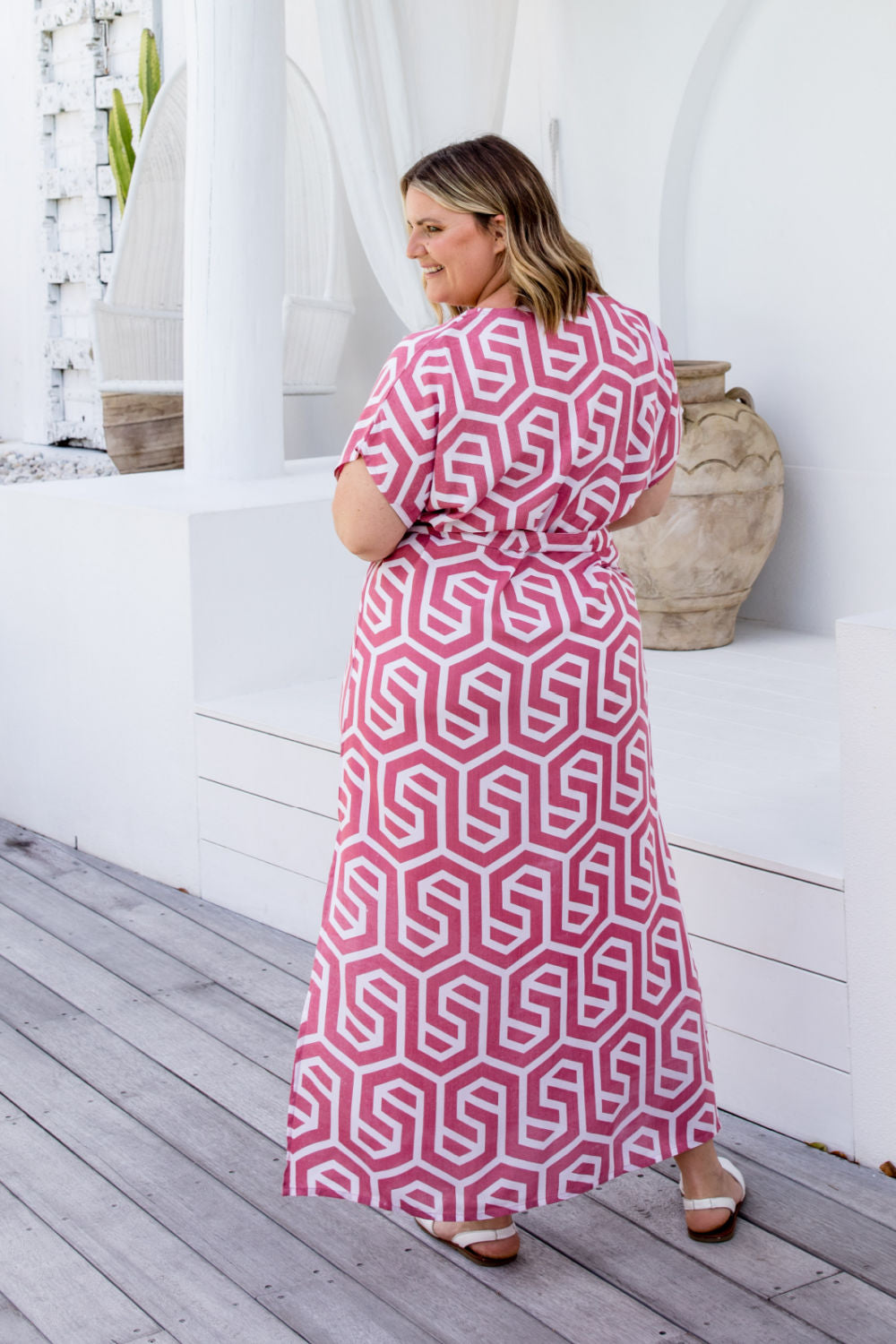    summer-maxi-dress-rose-white-geometric-print-design