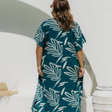 Long Kaftan Dress - Mineral Leaf
