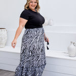    womens-long-layered-skirt-zebra-print-black-grey