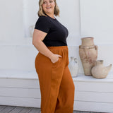    womens-relaxed-fit-pants-rust-colour-summer-season