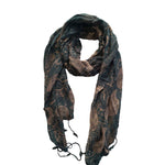 womens-scarf-olive-green-leaf-design