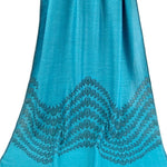 Cashmere Pashmina - blue and black droplet design
