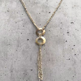 Sea shell pendant necklace - double shell hoops - seed bead necklace - Holley Day